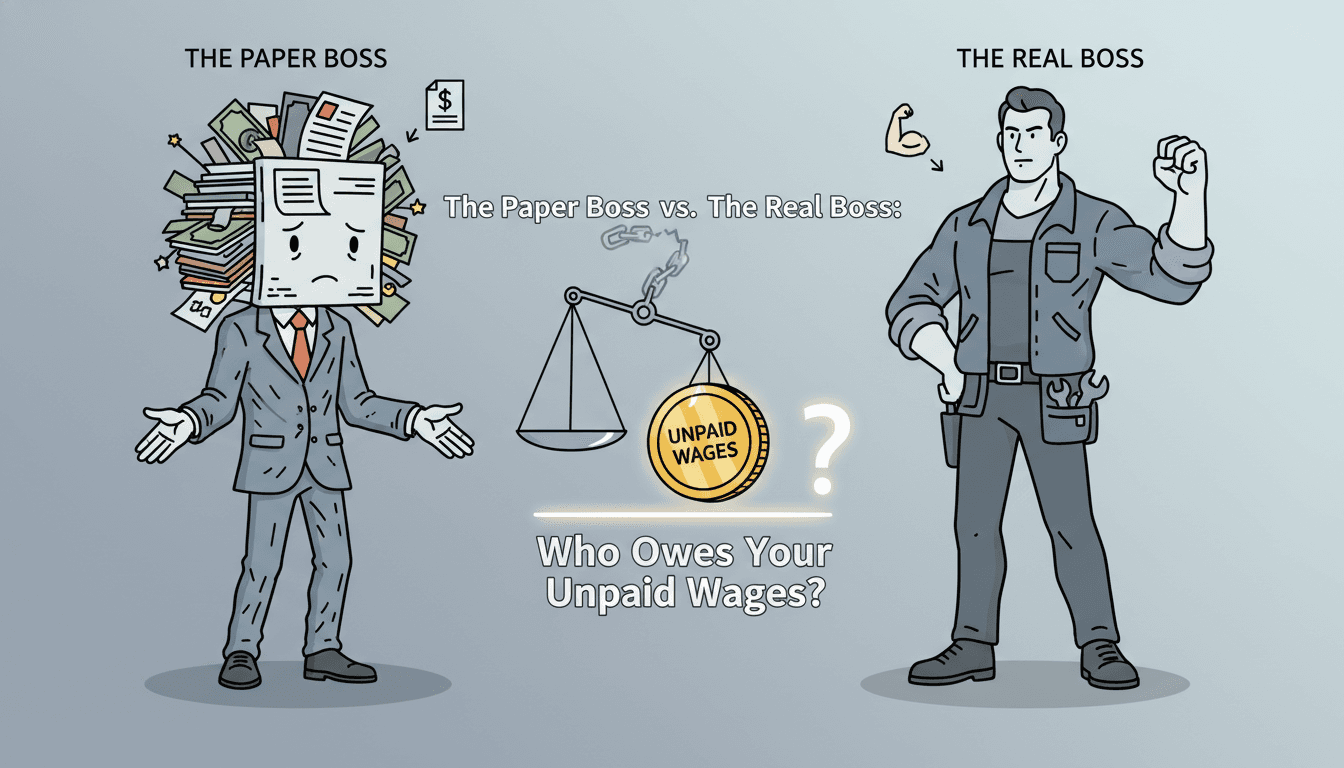 The Paper Boss vs. The Real Boss: Who Owes Your Unpaid Wages?
